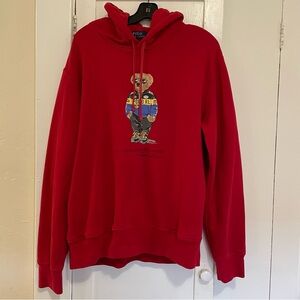 Polo by Ralph Lauren Red Bear Hoodie race car driver size large